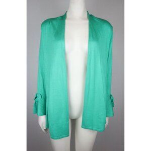 WOMEN'S GREEN CARDIGAN SWEATER - ALFANI - SIZE S